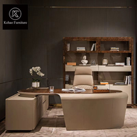 Designer italien haut de gamme pour le bureau du patron Dernières conceptions de bureaux de direction Bureau d'ordinateur en bois élégant Bureau de direction de haute technologie