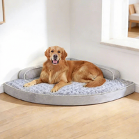 Coussin pour animaux de compagnie en forme de demi-ventilateur - Canapé pour chien, lit pour animaux de compagnie détachable, coussin de couchage imperméable et antidérapant pour chien