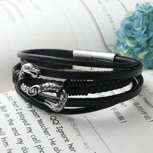 Yunnique Pulsera de serpiente de acero de titanio, joyería de moda en forma de S negra para hombres y mujeres - Product Image 4