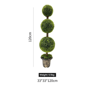 Árvore <span class=keywords><strong>Artificial</strong></span> de Folhagem Verde de 120cm, Decoração de Buxo Falso, Bonsai Topiário em Forma de Bola, Grande Planta Interna em Vaso para Decoração Externa - Product Image 3