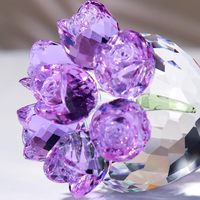 Figurines de roses en cristal, objets de collection, ornement, cadeau, bouquet de roses en cristal éternelles avec boîte cadeau