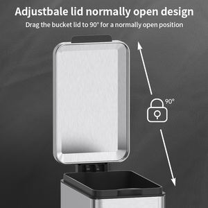 ถังขยะในร่มทำจากสเตนเลสชวาแบบเหยียบเท้าเปิดด้านบนกด6L/10L/15L ความจุเป็นมิตรกับสิ่งแวดล้อมดีไซน์เข้ามุมห้องน้ำ - Product Image 3