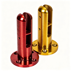 Soporte de vidrio para barandilla de aluminio anodizado mecanizado por CNC, multicolor, para montaje en suelo, para barrera de piscina - Product Image 2