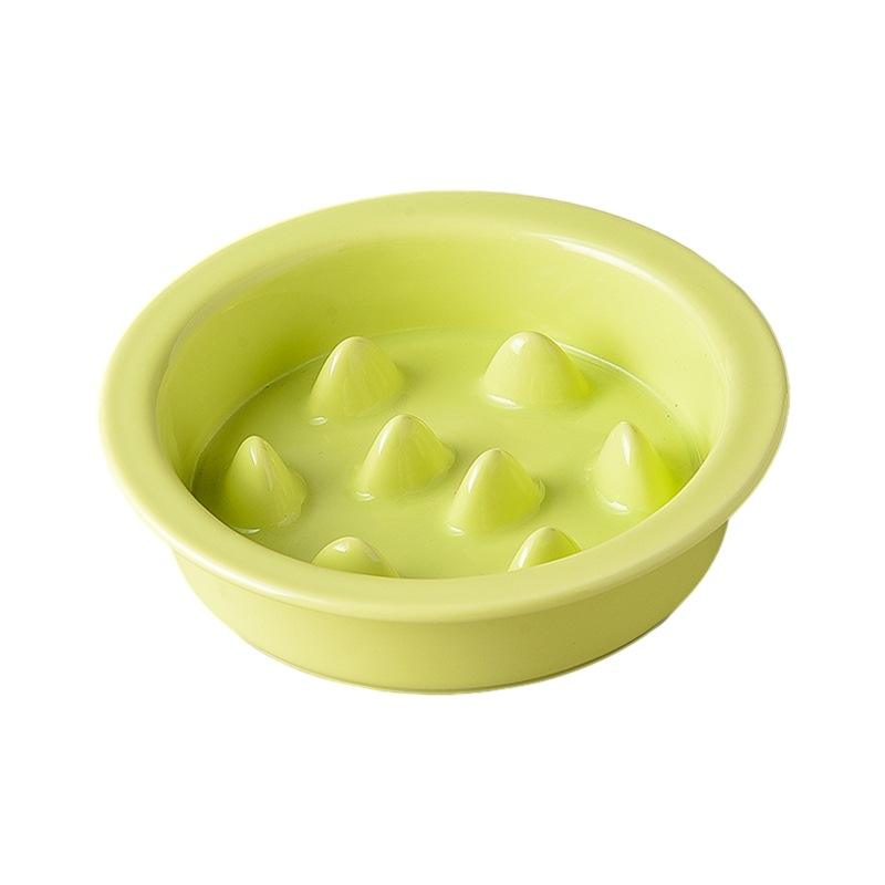 Tazón de Comida Lenta de protección de bordes verde claro brillante [Tamaño pequeño]