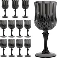 Flûtes à champagne en plastique noir 7OZ, verres à vin incassables, gobelets vintage pour l'eau, pour les fêtes de Noël et de mariage