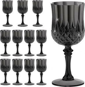Flûtes à champagne en plastique noir 7OZ, verres à vin incassables, gobelets vintage pour l'eau, pour les fêtes de Noël et de mariage - Product Image 1