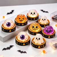Nouveau Jouet Anti-Stress Squishy en Forme de Citrouille Fantôme à Paillettes pour Halloween, en Matériau TPR, Unisexe, Boîte Mystère Surprise