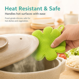 Multi Purpose Silicone Dish Scrubber Flower Kitchen Cleaning <b>Brush</b> for Dishes Cups <b>Bottles</b> Food Grade Eco Friendly Reusable - Product Image 5