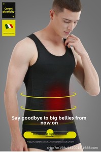 Gilet de compression amincissant pour hommes, débardeur de couche de base de fitness de grande taille en tricot thermique, pour <span class=keywords><strong>Amazon</strong></span> - Product Image 4