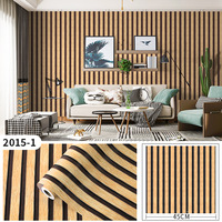 Revêtement mural 3D PVC de luxe 10m de longueur papiers peints à peler et à coller décoration intérieure moderne autocollants en placage de bois texturé