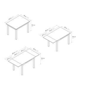 โต๊ะอาหารแบบขยายได้ Tommaso ขนาด 140x80 ซม. หน้าท็อปเมลามีนลายไม้โอ๊คแบบเรียบง่าย ฐานสีขาว สำหรับใช้ภายใน - Product Image 6