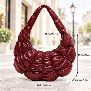 Custom Logo Large Capacity Water Resistant Leopard Print Hobo Puffy <b>Bag</b> Underarm Padding Shoulder <b>Bags</b> Padded Tote <b>Bag</b> Women - Product Image 3