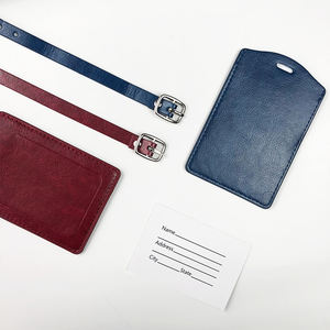 Etiqueta de Equipaje Personalizada de Cuero PU con Logotipo, Duradera, para Maletas de Viaje de Negocios, con Correa e Inserto para Tarjeta de Datos Personales - Product Image 3