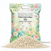 BENJIE 6L/10L/25L Litière pour chat en tofu biodégradable, écologique, à agglomération rapide, hautement absorbante, contrôle des odeurs supplémentaire, jetable dans les toilettes