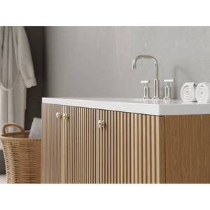 עיצוב מודרני עץ עץ עץ עץ עץ אלון אדר יחיד מרוט כיור אגן קיר הר צף 36 42 ס "מ - Product Image 6