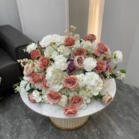 Bola de Flores de Rosa Blanca en Oferta, Arreglo Floral de Rosa Grande de 80 cm, Centros de Mesa para Bodas