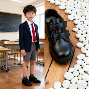 Scarpe Basse in Vera Pelle Stile Inglese per Ragazzi <span class=keywords><strong>e</strong></span> Ragazze, Comode Scarpe Nere da Scuola per Bambini dai 4 ai 14 Anni - Product Image 2
