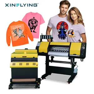 XinFlying Film Transfer hewan peliharaan, mesin cetak Digital cetak ganda XP600 I3200 60cm DTF dengan pengocok bubuk dan Oven