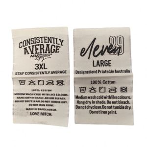 Etiquetas de Cuidado Personalizadas para Ropa con Logotipo, Etiquetas Termoadhesivas para Dobladillo, Etiquetas de Talla de Tela, Etiquetas Tejidas para Ropa - Product Image 2