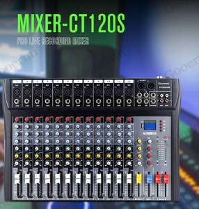 Demao CT12 – Nouvelle table de mixage audio numérique professionnelle 12 canaux avec 99 effets, 2 ports USB, alimentation fantôme +48V et suppression du bruit - Product Image 6