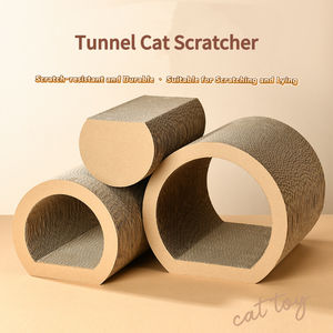 Ensemble tunnel pliable <span class=keywords><strong>de</strong></span> luxe 3 pièces pour chat, le plus vendu, en carton ondulé durable, griffoir et jouet à aiguiser les griffes - Product Image 1