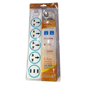 EU plug Standard Power Strip With 4 AC Sockets Electric Board and 3 USB Ports Universal Control Extension Socket