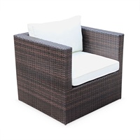Conjunto de sofá de mimbre resistente a los rayos UV, juego de Patio de mimbre PE para exteriores, jardín, para su tiempo libre, superventas