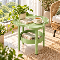 Table d'appoint de salon créative style crème, table de chevet de chambre moderne et simple, table basse de balcon avec rangement – Vente en gros