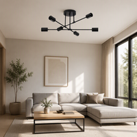 Plafonnier LED de style nordique pour salon, luminaire de luxe en fer forgé à montage en surface pour couloir, idéal pour l'export.