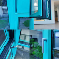 Ventana Abatible de Aleación de Aluminio 6060-T66, Ventana con Rotura de Puente Térmico, Venta Directa de Fábrica para Constructores de Proyectos