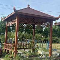 Pabellón de Aluminio de Tamaño Personalizado de Fábrica, Diseño Tradicional de Celosía, Techo Rígido de Metal, Gazebo Exterior Independiente