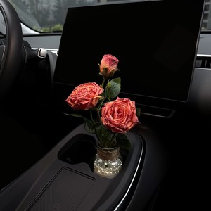 Ambientador de Coche con Rosas Artificiales de Estilo Pintura al Óleo Francesa y Bordes Desgastados, Decoración para Portavasos - Estilo Sofisticado para Mujeres - Product Image 6