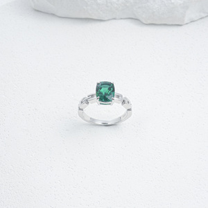 S925 Sterling <b>Silver</b> <b>Emerald</b> <b>Ring</b> - Product Image 1