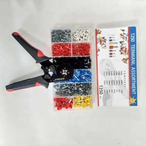 Pinza Crimpatrice HSC8 6-4A con Impugnatura Colorata, <span class=keywords><strong>Kit</strong></span> di Utensili Manuali con Set di 1200 Terminali Isolati, Perni e Capicorda - Product Image 5