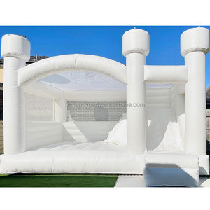 Château gonflable gonflable de maison de rebond blanche commerciale avec la glissière pour des enfants pour des fêtes - Product Image 1