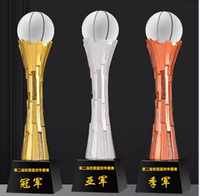 Trophées et médailles sportifs personnalisés trophées de football en métal en résine de cristal toute balle