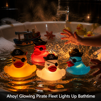 Juego de 4 Patitos LED con Sensor de Agua, un Patito Grande y Tres Pequeños, Juguete de Baño con Iluminación Automática, Patitos LED Flotantes