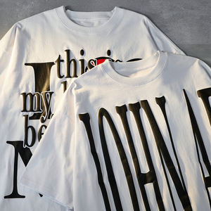 TKAN157 venta al por mayor camiseta personalizada pantalla de seda 3D Puff impresión Logo camiseta liso gráfico de gran tamaño espuma hombres camisetas para hombres - Product Image 2