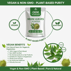 プレミアムグレードのニーム葉エキス粉末、自然なアーユルヴェーダサプリメント、輝く肌と光沢のある髪のためのニーム葉粉末 - Product Image 4