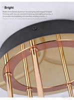 Lampu Plafon LED Modern Desain Kreatif Cincin Logam untuk Ruang Tamu, Lampu Gantung Kamar Tidur & Ruang Makan yang Dapat Diredupkan.