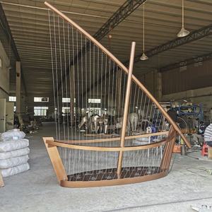 Sculpture de <span class=keywords><strong>harpe</strong></span> extérieure en acier inoxydable de haute qualité avec éclairage, nouveau design moderne - Product Image 1