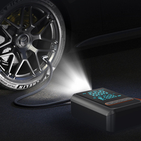 Portable Double Cylinder Tire Inflator Air Compressor Digital Pressure Gauge LED Light Auto Shut-off Plastic Construction for