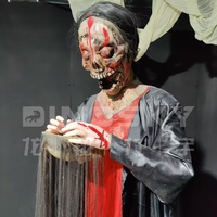 Masque d'araignée maléfique à visage changeant, design fantôme, animatronique d'horreur grandeur nature télécommandée pour maison hantée, escape room, parc à thème