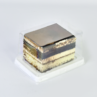 Nouvelle conception de boîte d'emballage en plastique PET transparent carré pour tiramisu, cupcakes, pâtisserie, boîte à gâteau jetable pour mariage