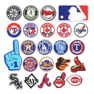 Commercio all'ingrosso di fabbrica personalizzata PVC MLB baseball sport team logo crocks scarpe charms