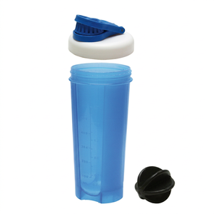 Blue Plastic Drink Holder 600ml <b>Shaker</b> <b>Bottle</b> with Flip Lid Reusable for Travel Modern Style for Certified - Product Image 3