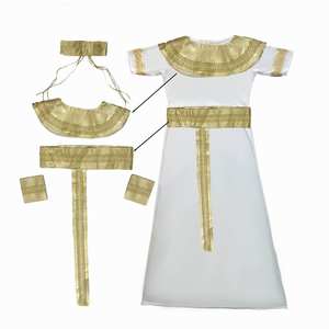 프리미엄 공장 제작 여성 퀸 의상 스티치 케이프 골드 액세서리 벨트와 칼라 이집트 파라오 공주 의상 - Product Image 2