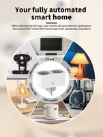 Prise intelligente double Tuya standard européenne avec moniteur d'énergie, prise intelligente universelle 16A Wifi avec application, contrôle vocal Alexa Google
