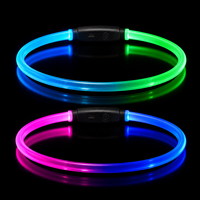 Collar Luminoso de Lujo para Mascotas, Collar LED Recargable por USB, Material TPU, Estilo Casual, Brillo Completo