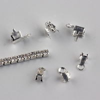 Fermoir de chaîne à griffes en zircon plaqué or 14K, boucle de fermeture pour chaîne de diamants, composants de bijoux permanents